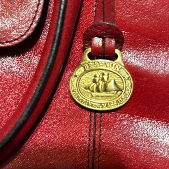 Red Leather Handbag Vintage - Picture 2 of 12